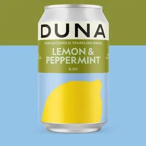 Bezalkoholisks dzirkstošs dzēriens DNA DUNA Lemon Peppermint 0,33 l bundža