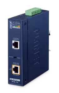 PoE adapteris PLANET IPOE-176, vienas ostas 802.3bt injektors, 95 W, zils, 32×87×135 mm