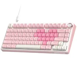 Mechanical keyboard Royal Kludge R75 Pink Melody with Cream switches, US layout
