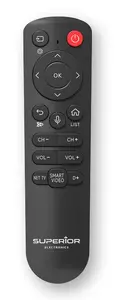 Remote control Superior Electronics SUPTBB002 Bluetooth, for TV, press buttons, black, 1 device
