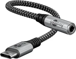 Audio adapter cable Goobay / WENTRONIC 3.5mm female to USB Type-C male, 0.15 m, black/grey