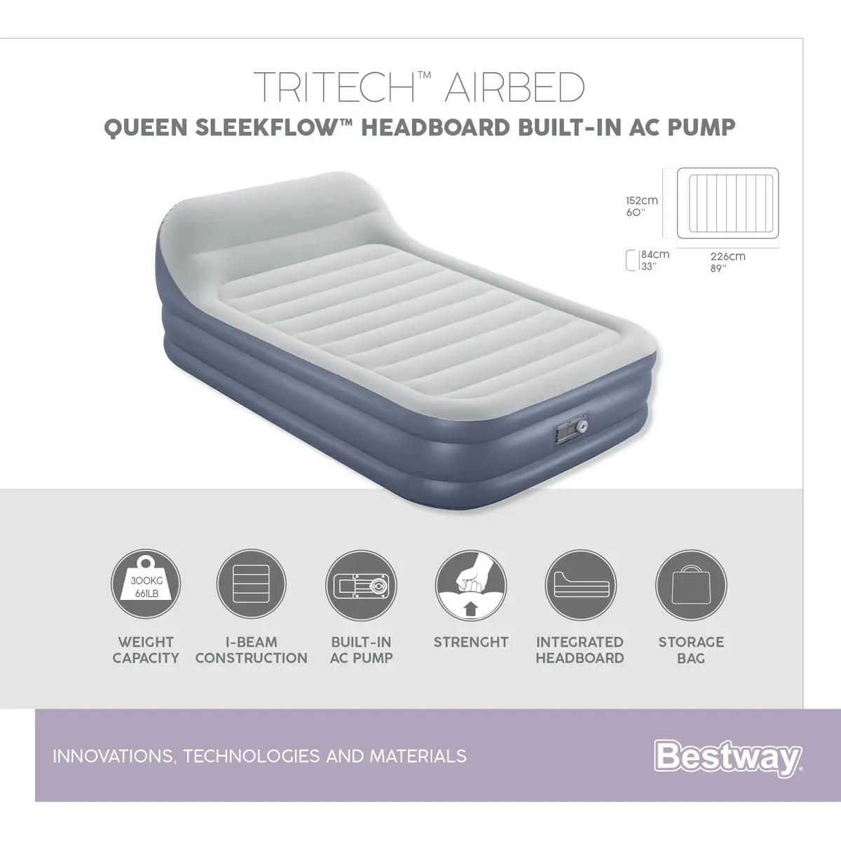Bestway Tritech Queen 84 см надувной матрас Photo 7