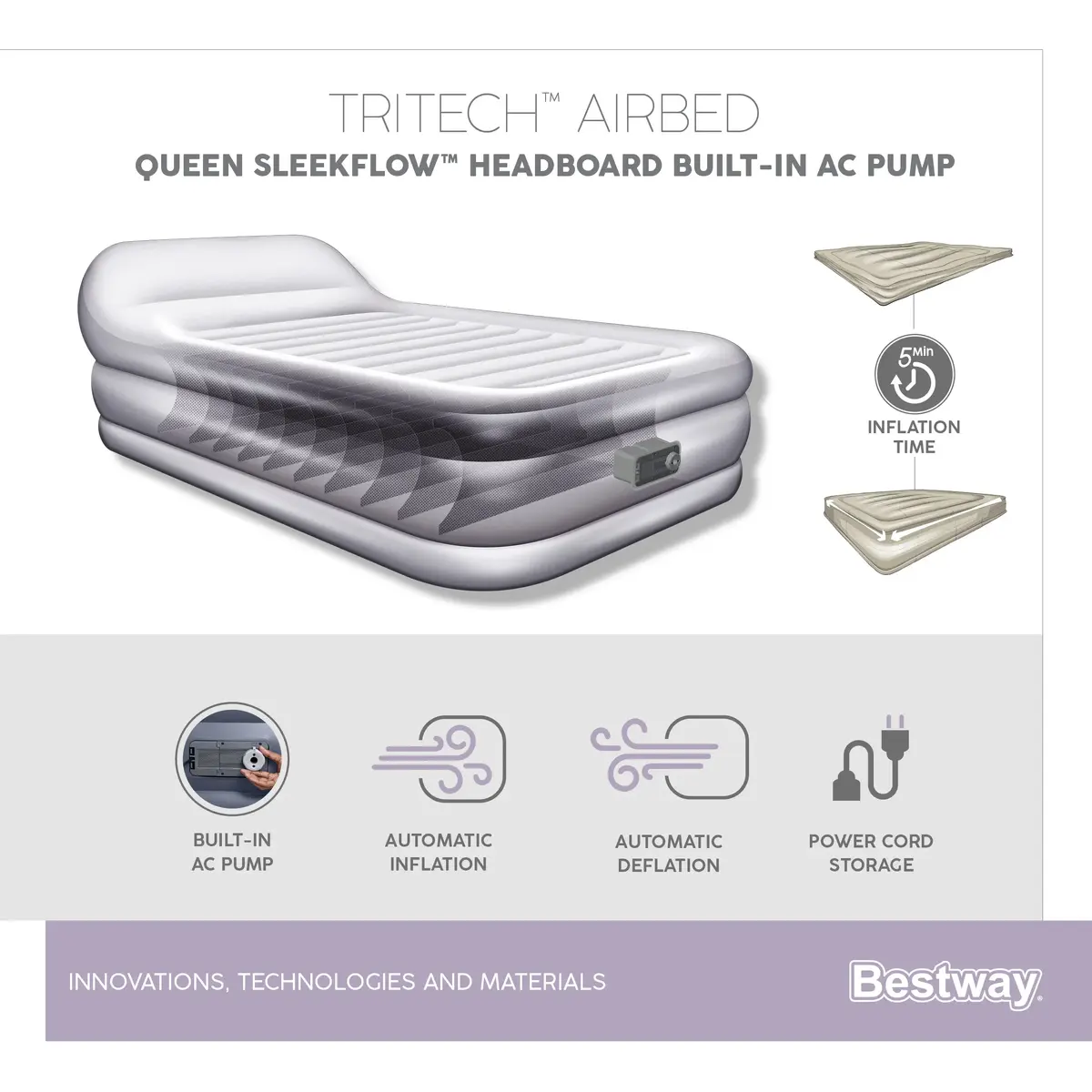 Bestway Tritech Queen 84 см надувной матрас Photo 9