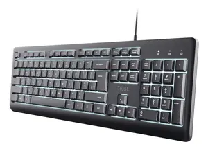 Wired full-size keyboard TRUST Primo Illuminated USB QWERTZ German, 104 keys, black, 1.8 m cable
