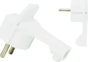 Electrical plug BLOW 2294# angled flat white WT-16UP