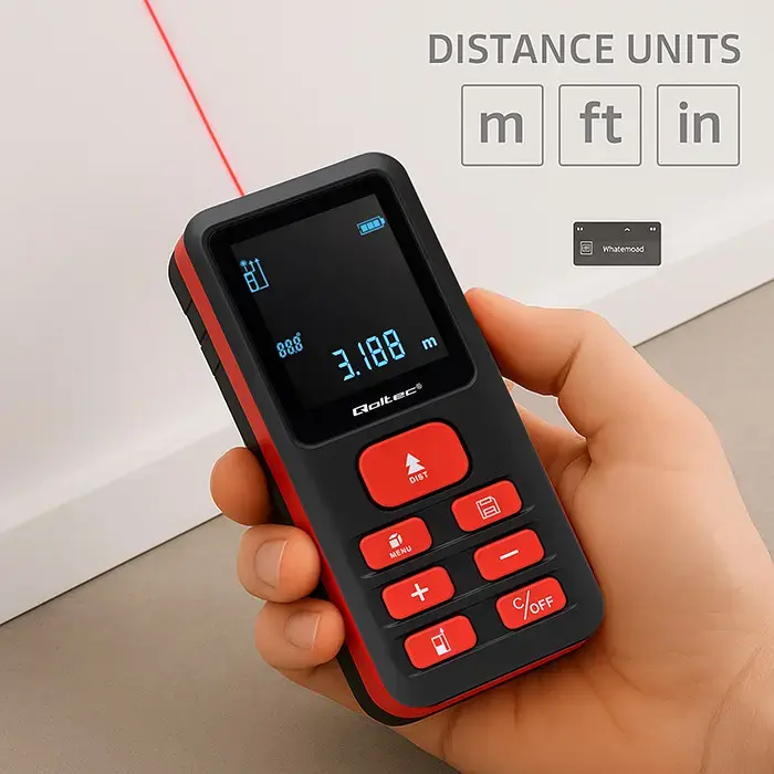 Лазерный дальномер QOLTEC с уровнем — 50 м Photo 3