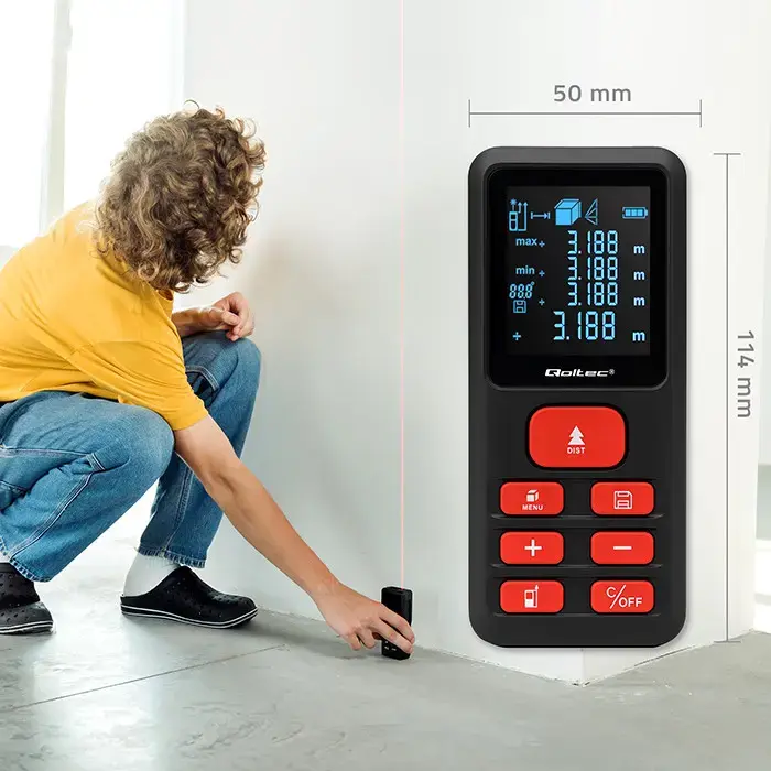 Лазерный дальномер QOLTEC с уровнем — 50 м Photo 4
