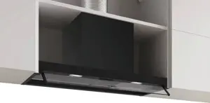 Cooker hood built-in Bosch DBB85CC60 — 582 m³/h, black glass, stainless steel grease filters