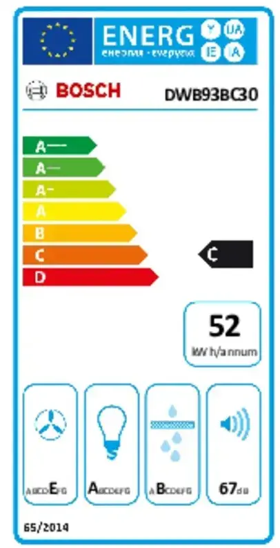Bosch DWB93BC30 настенная вытяжка Photo 3