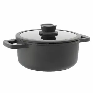 BergHOFF Leo Stone+ Pot Black Aluminium 24 cm 4.4 L Non-stick Ceramic Coating