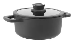 Soup pot BergHOFF 3950593 — 4.4 L aluminium, glass lid, silicone handles, black
