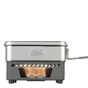 Kempinga trauku komplekts ESBIT CS1100ST — alumīnijs un nerūsējošais tērauds, 1,1 L, 659 g, melni/sudrabains
