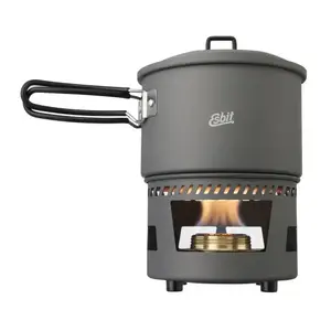 Katls ESBIT Cookset ar spirta degmkompli, alumīnijs 1.5 L, Ø15.4 cm, H115 mm, melns