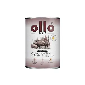 Влажный корм для собак OLLO Plus Collagen Wild boar — 400 г, полнорационный беззерновой консервированный корм, 78% влаги, 10,8% белка