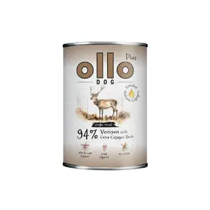 Влажный корм для собак OLLO Plus Collagen Deer — 400 г, полноценный корм, влажность 75%, белок 10%, жир 6,5%