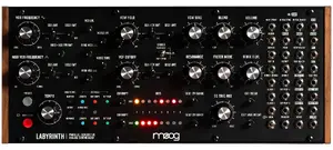 Analogue semi-modular synthesiser moog Labyrinth — monophonic, 20-in/12-out patchbay, sequencer, natural wood