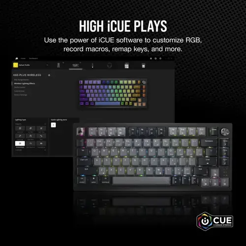 CORSAIR K65 PLUS WIRELESS 75% mechanical keyboard Photo 14