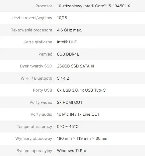AVTEK OPS i5-13450HX 8GB 256GB SSD Windows 11 Pro Photo 7
