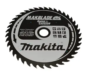 Дисковая пила Makita 250x30 мм, 40 зубьев, MakBlade Plus для дерева