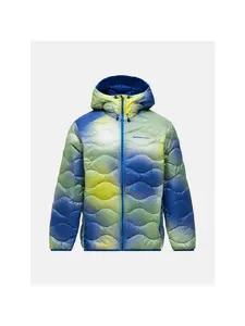 Spalvu/isolācijas jaka Peak Performance AOP Helium Down Hood, izmērs L, ar kapuci, pildīta ar pūkām