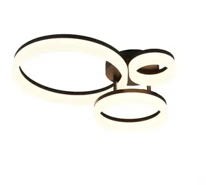 Ceiling light TRIO Scope LED 4000 lm, black, flush mount, 4000K