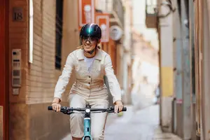 Cycling Helmet HJC CALIDO PLUS Size L — White/Grey, In-mold, 58–63 cm, 350 g, Magnetic Visor