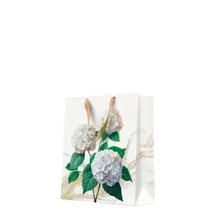 Dāvanu maisiņš Paw Decor Collection Medium 20×25×10 cm — Romantic White Hydrangeas