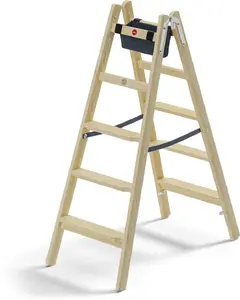 Folding Step Ladder Hailo Master H80 2 x 5 Step, twin-section, compact storage