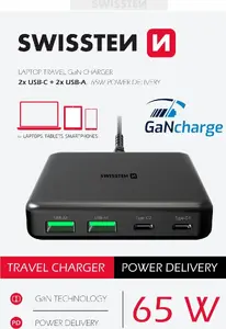 Laptop power adapter Sourcing 65 W, AC adapter for notebooks, 65W output