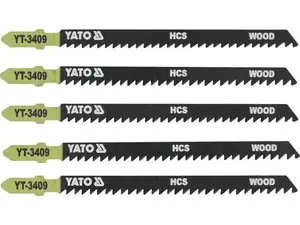 Полотно для лобзика YATO YT-3409, HCS (углеродистая сталь), для древесины, рабочая длина 90 мм, 5 шт.
