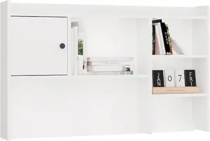Desk Topper Korbi 120 cm White 1-Door Shelf for Books and Documents