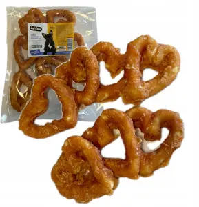 Dog treat hau & miau Pausesnack — chicken-wrapped dried heart strips, 10 cm, 500 g