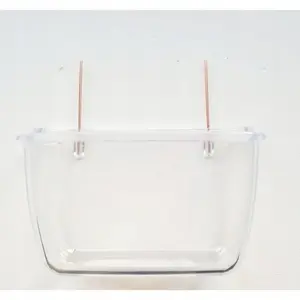 Кормушка для клетки Panama Pet PP-51520 для птиц, прозрачная пластик, 11 × 7,5 × 7 см
