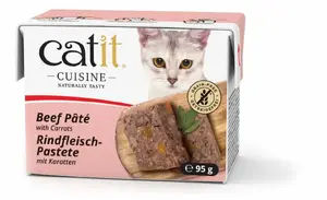Влажный корм для кошек Catit 42135 — взрослым, паштет с говядиной и морковью, 95 г, без зерна, без сои