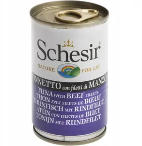 Wet cat food Schesir C&B tuna with beef in jelly 140 g can