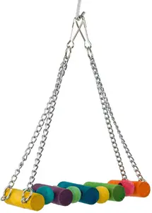 Hanging Wooden Bird Swing Panama Pet PP-51070 — 27 x 8 x 19 cm, with metal chain