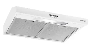 Настенный вытяжной шкаф Concept Solution OPP1260WH — 135 м³/ч, белый, отвод/рециркуляция, металлический жировой фильтр