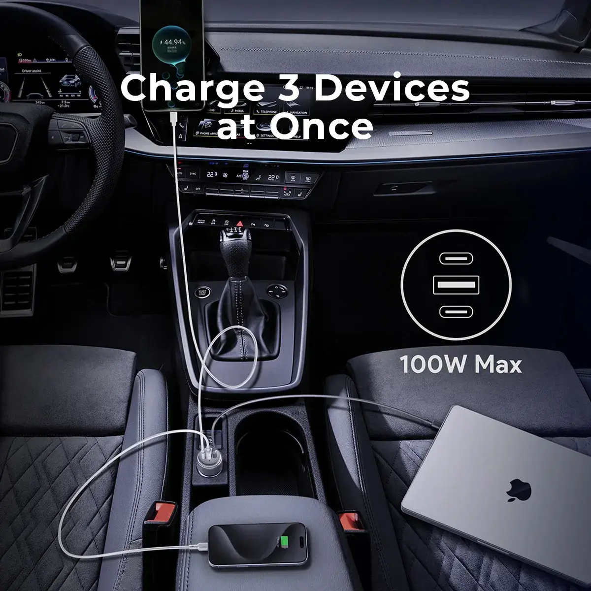 Aukey CC-P3 автомобильное зарядное 100W Photo 2