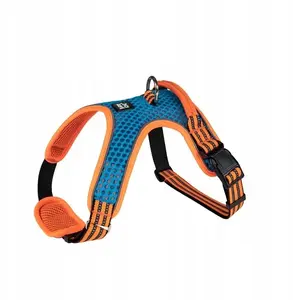 Harness Barry King BK-15843, reflective dog harness XS, neck pad, neck 31–41 cm, chest 32–50 cm, blue-orange