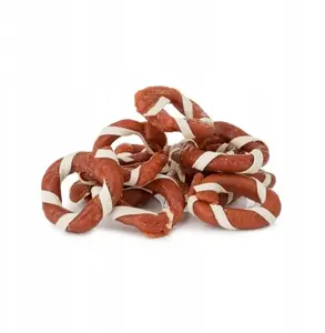 Snack for dogs hau & miau Pausesnack lamb rings wrapped in fish, 500 g