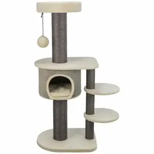 Cat scratching post Trixie Marcello TX-44467 — polyester, indoor, 600×480×1400 mm, cream/grey