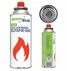 Газовый картридж GreenBlue GB227, 227 г бутан, сертификация EN417, диапазон -10°C до +40°C