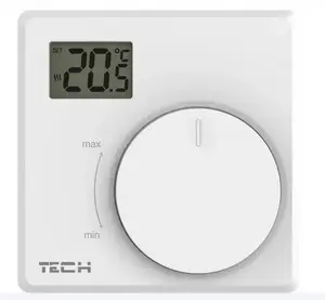 Telpas termostats Engo T-P2.1z vads 230V divpakāpju regulators ar grozāmu pogu un displeju, balts
