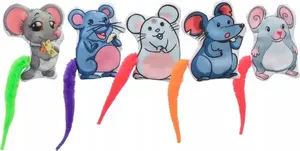 Cat toy mice set Trixie TX-41114, flat polyester mice 7.5 cm with catnip, 110 pcs