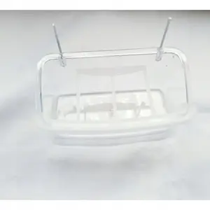 Cage Feeder Panama Pet PP-51521 for Birds, Transparent Plastic, 11.5×6×5.5 cm