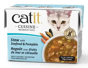 Влажный корм для кошек Catit Cuisine 95 г — взрослым, смесь морепродуктов и овощей, без зерна и сои