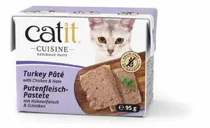 Влажный корм для взрослых кошек Catit, 95 г — курица, ветчина и индейка, без зерна, без сои