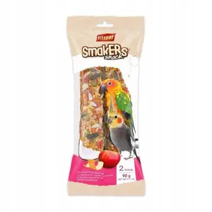 Vitapol Smakers фруктовые лакомства для средних попугаев в фольге 90 г, упаковка 6 шт.