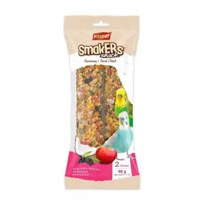 Vitapol Smakers fruit snack for budgerigar (budgie) in foil, 90 g, pack of 6