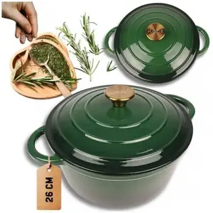 Emalēta čuguna katls Atusa 24 cm, 4 l, zaļš
